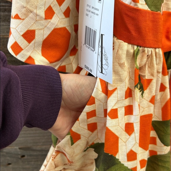 Mestiza NY Carmen Flare Sleeve Bow Mini Dress Linen Sun-kissed Ivory Size 2 NWT - Picture 7 of 15